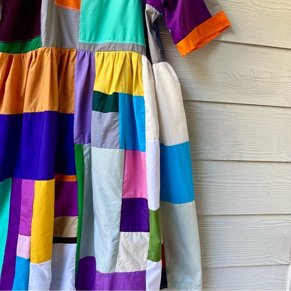 Handmade Quilted Patchwork Colorblock Dress SKU 10184 - Picture 13 of 16